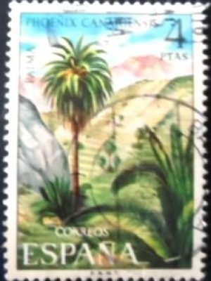 Selo postal da Espanha de 1973 Date Palm U