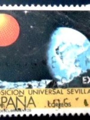 Selo postal da Espanha de 1987 Expo Sevilla 92 U