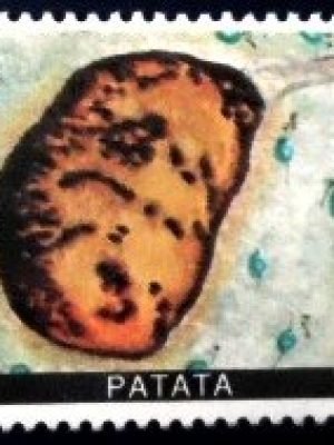 Selo postal da Espanha de 1989 Potato U