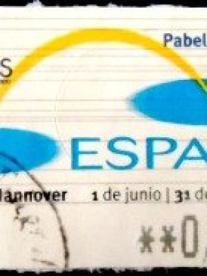 Selo postal da Espanha de 2000 Expo 2000 Hannover 38 U