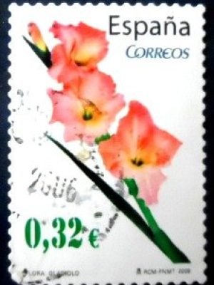 Selo postal da Espanha de 2009 Gladiolus U