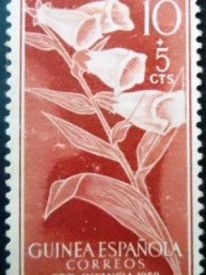 Selo postal da Guiné Espanhola de 1959 Digitalis purpurea N