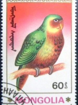 Selo postal da Mongólia de 1990 Kakapo MCC