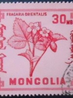 Selo postal da Mongólia de 1968 Strawberries U