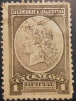 Selo postal da Argentina de 1901 Liberty Head 1 U DAI