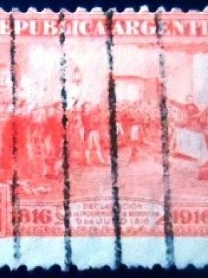 Selo postal da Argentina de 1916 Declaration of independence 5 U