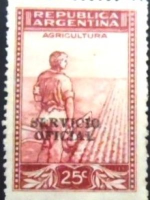 Selo postal da Argentina de 1937 Agriculture ovpt.