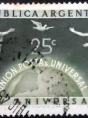 Selo postal da Argentina de 1949 75th Anniversary of UPU U