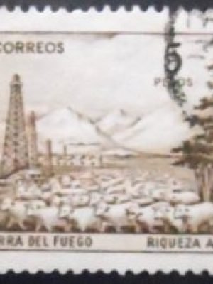 Selo postal da Argentina de 1959 Tierra del Fuego U sev