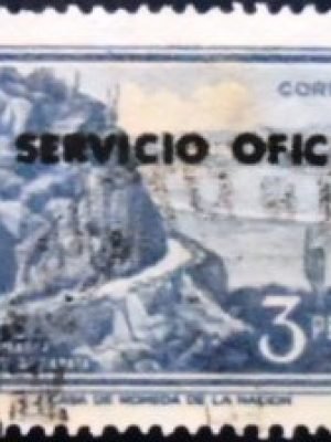 Selo postal da Argentina de 1960 Catamarca Cuesta de Zapata ovpt 3 U D