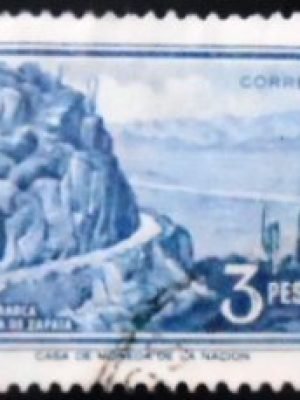 Selo postal da Argentina de 1960 Catamarca Cuesta de Zapata U