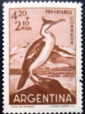 Selo postal da Argentina de 1961 Imperial Shag M
