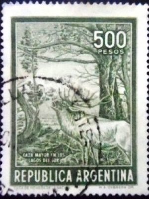 Selo postal da Argentina de 1966 Red Deer U