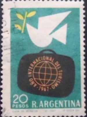 Selo postal da Argentina de 1967 International Day of Tourism U