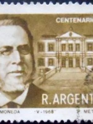 Selo postal da Argentina de 1968 G. Rawson Hospital U