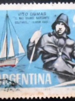 Selo postal da Argentina de 1968 Vito Dumas U
