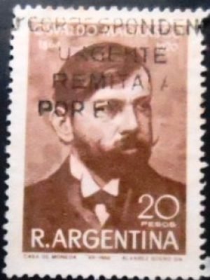 Selo postal da Argentina de 1968 Dr. Osvaldo Magnasco U