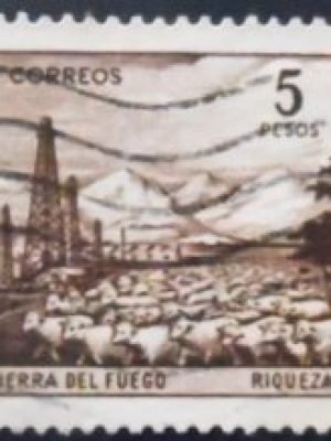 Selo postal da Argentina de 1970 Tierra del Fuego U sev