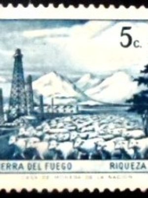 Selo postal da Argentina de 1971 Tierra del Fuego 5 M sev
