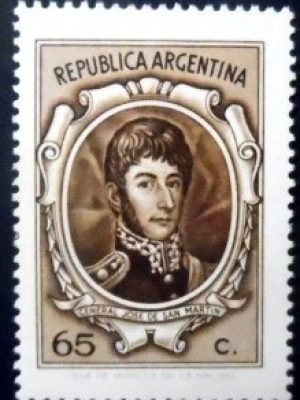 Selo postal da Argentina de 1971 José Francisco de San Martín 65 M sev