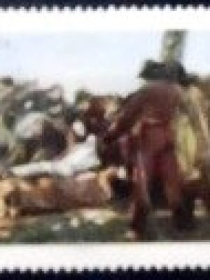 Selo postal da Argentina de 1971 M. M. Güemes painting by Antonio Alice M