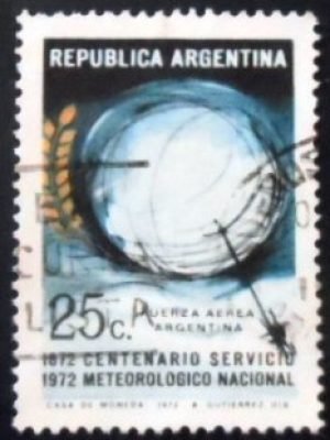 Selo postal da Argentina de 1972 Centenary of National Weather Service U