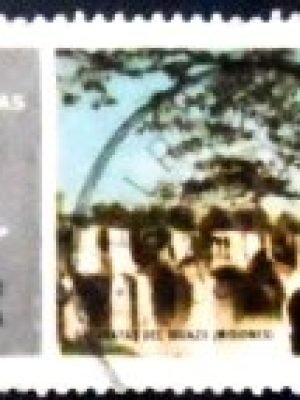 Selo postal da Argentina de 1972 Waterfalls of Iguazú U