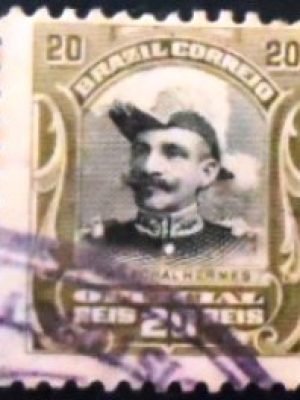 Selo postal do Brasil de 1913 Hermes da Fonseca 20 U