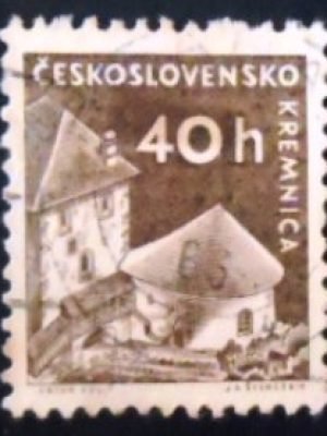 Selo postal da Tchecoslováquia de 1960 Kremnica Castle U