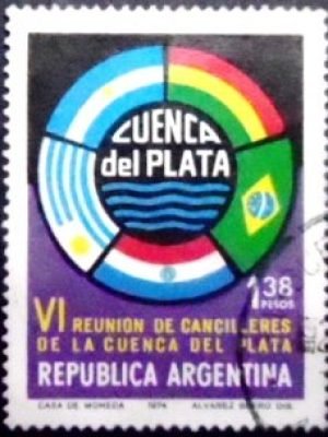 Selo postal da Argentina de 1974 Meeting of foreign ministers of the La Plata U
