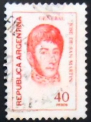 Selo postal da Argentina de 1977 José Francisco San Martín 40 U
