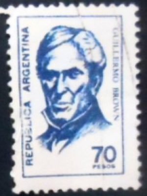Selo postal da Argentina de 1976 Guillermo Brow 70 U