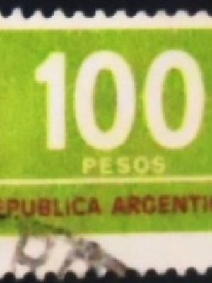 Selo postal da Argentina de 1976 Numeral 100 U