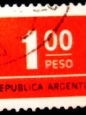 Selo postal da Argentina de 1976 Numeral 1 U sev
