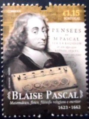 Selo postal de Portugal de 2023 Blaise Pascal M