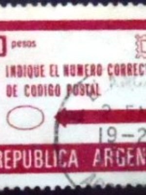Selo postal da Argentina de 1978 Correct postage 50 U