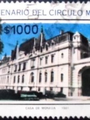Selo postal da Argentina de 1981 Building of the Military Club U