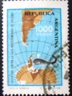 Selo postal da Argentina de 1981 Anti-indiscriminate Hunting of Whales U