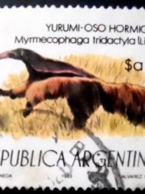 Selo postal da Argentina de 1983 Giant Anteater U