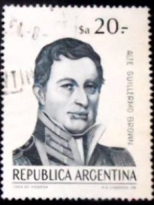 Selo postal da Argentina de 1983 Admiral Guillermo Brown 20 U