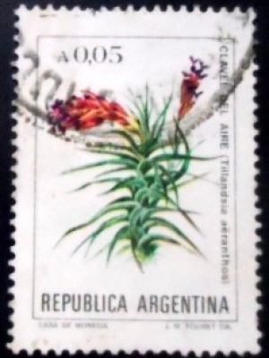 Selo postal da Argentina de 1985 Clavel del Aire U sev