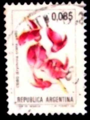 Selo postal da Argentina de 1985 Ceibo U
