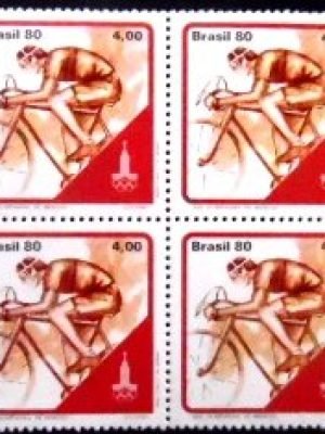 Quadra de selos postais do Brasil de 1980 Ciclismo M QD
