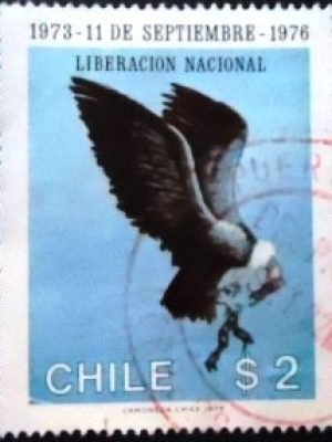 Selo postal do Chile de 1976 Andean Condor U