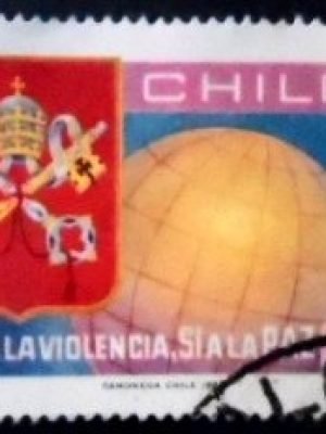 Selo postal do Chile de 1978 Arms of the Vatican City U