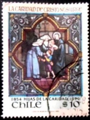 Selo postal do Chile de 1980 Stained Glass Window U