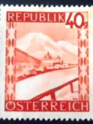 Selo postal da Áustria de 1947 Mariazell N