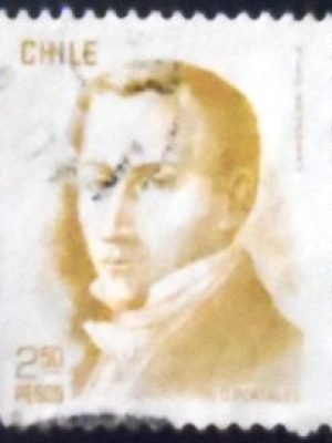 Selo postal do Chile de 1978 Diego Portales 2.50 U sev