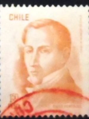 Selo postal do Chile de 1976 Diego Portales 1.5 U sev