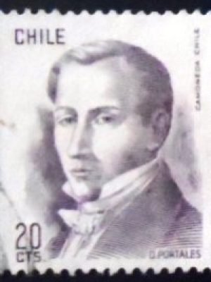 Selo postal do Chile de 1976 Diego Portales 20 U sev